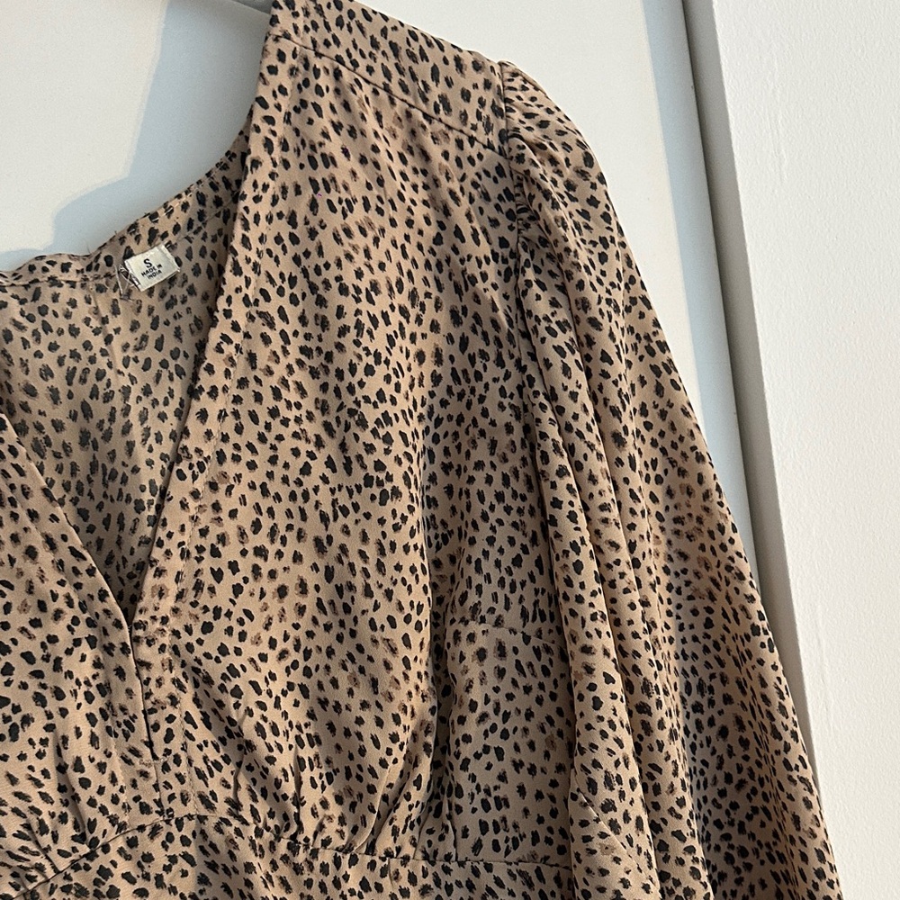 Abercrombie & Fitch Tan Leopard Print Blouse